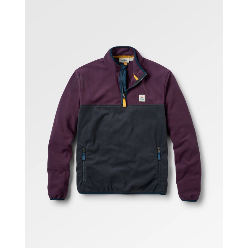 Set Off Recycled Polar 1/4 Zip Fleece – Deep Plum/Charcoal