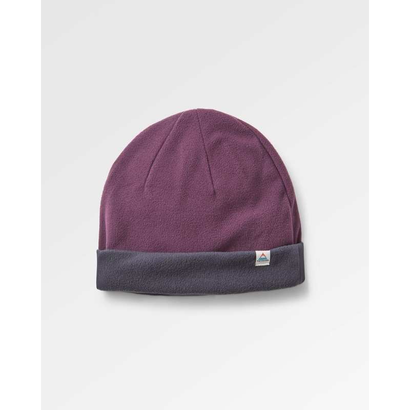 Set Off Recycled Polar Fleece Beanie – Deep Plum/Charcoal