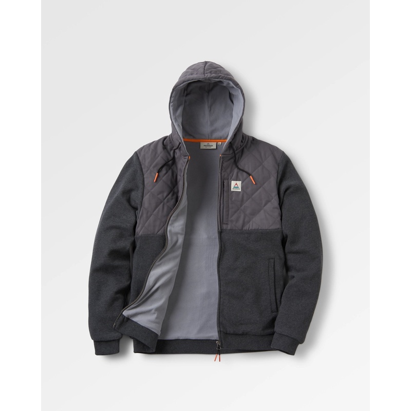 Tidal Full Zip Organic Cotton Hoodie – Charcoal Marl