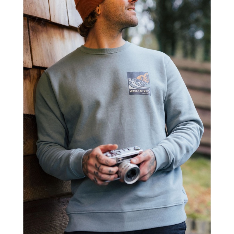 Waves & Trees Organic Cotton Sweatshirt – Stormy Sea