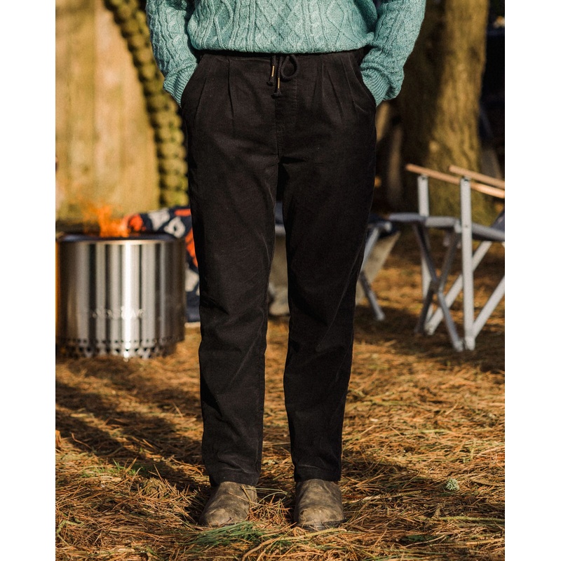 Compass Recycled Corduroy Trouser – Black