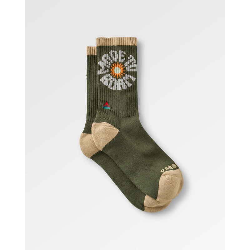 Made to Roam Graphic Crew Socks – Khaki