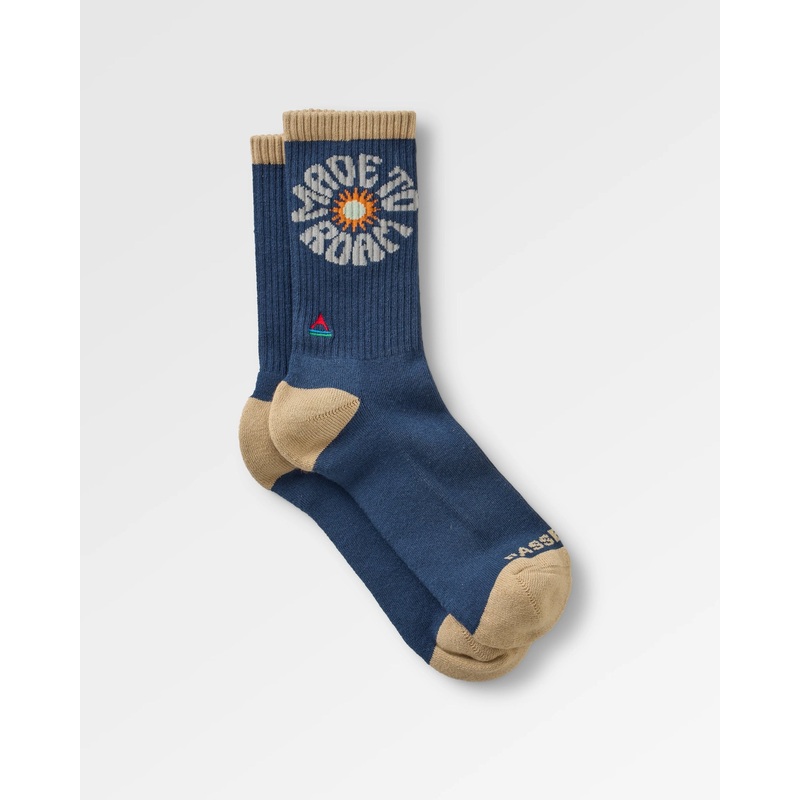 Made to Roam Graphic Crew Socks – Rich Navy