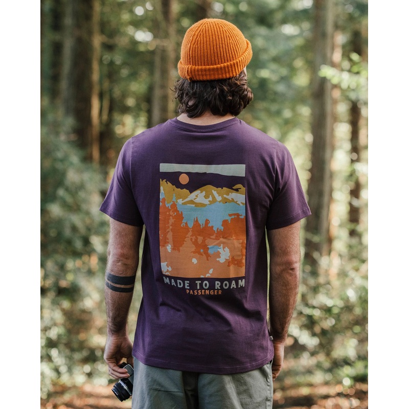 Open Road Recycled Cotton T-Shirt – Deep Plum