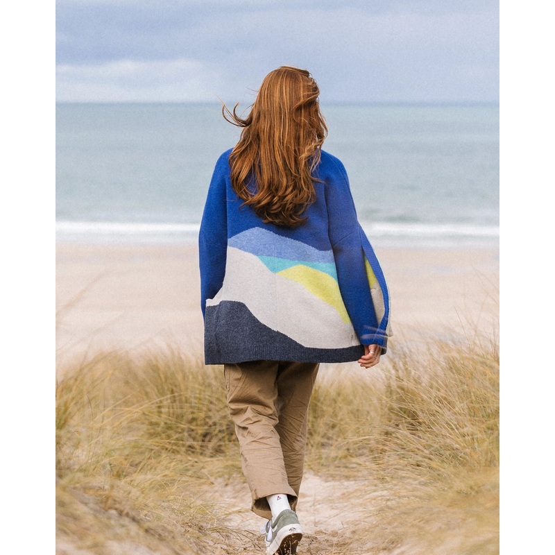 Scenic Recycled Long Knitted Cardigan – Scenic Azure Blue