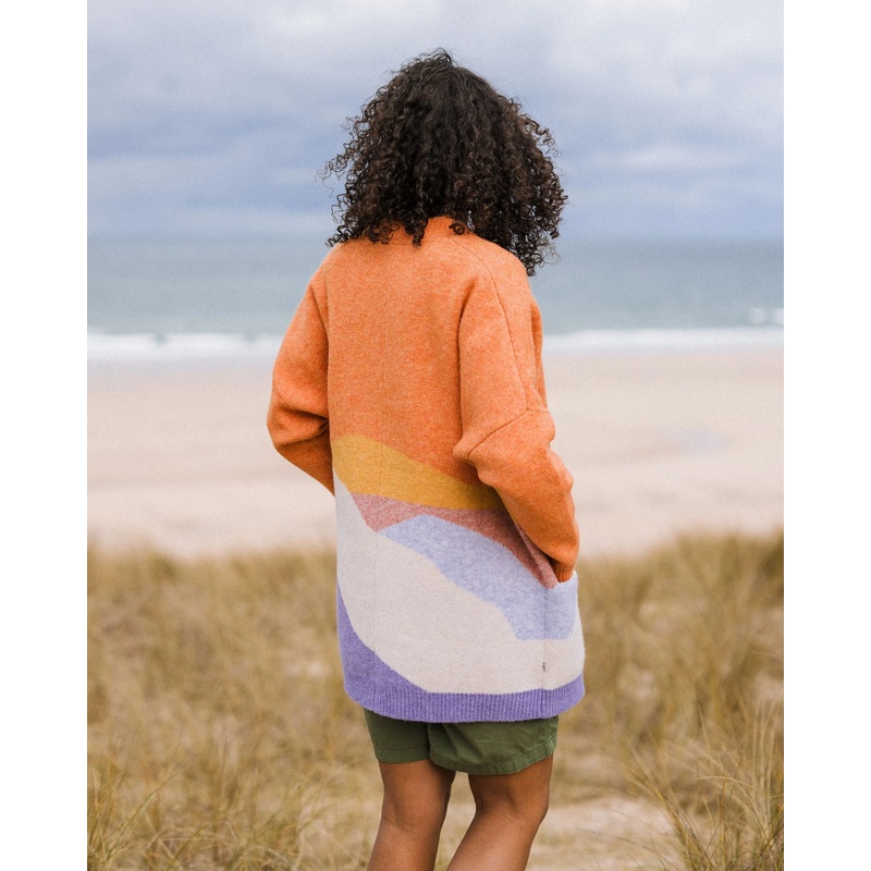 Scenic Recycled Long Knitted Cardigan – Scenic Sunrise Orange