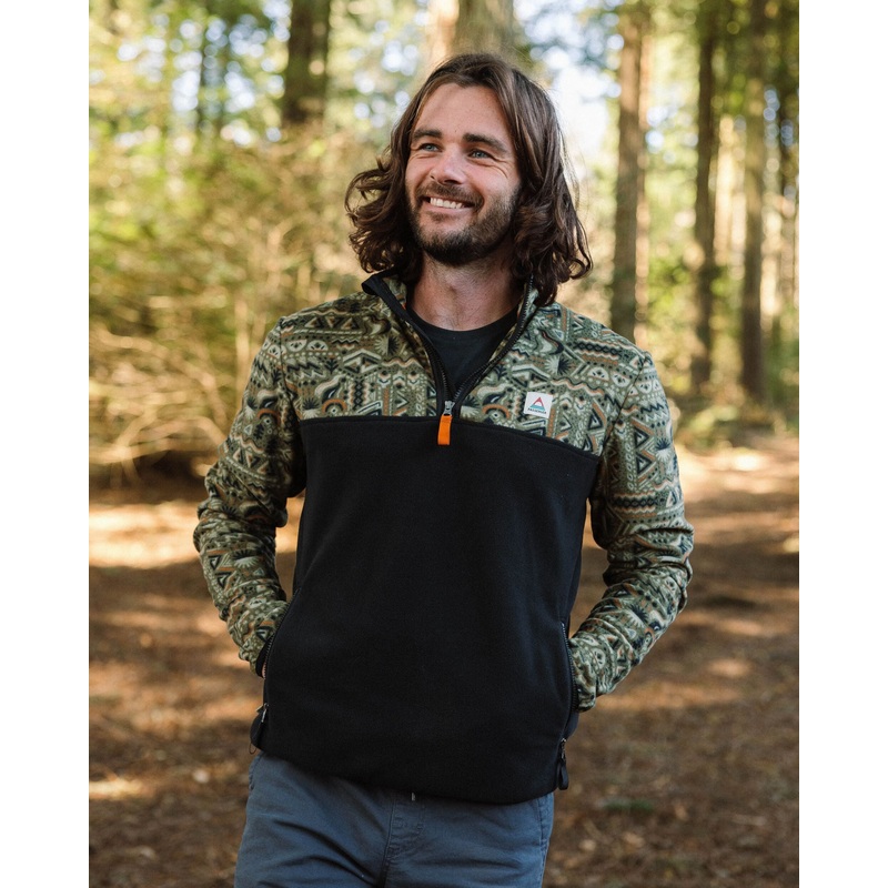 Set Off Recycled Polar Fleece – Elemental Geo Khaki