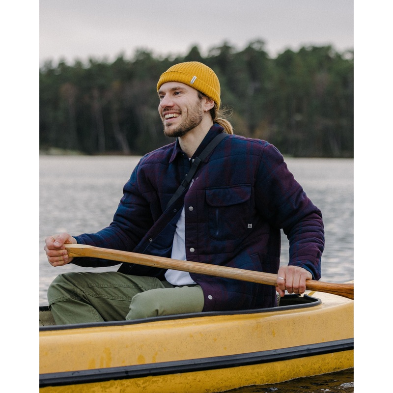 Taranaki Quilted Overshirt – Deep Plum/Deep Navy Check