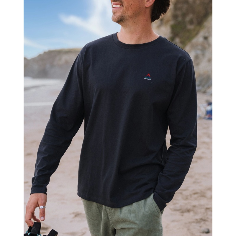 Classic Logo Recycled Cotton LS T-Shirt – Black