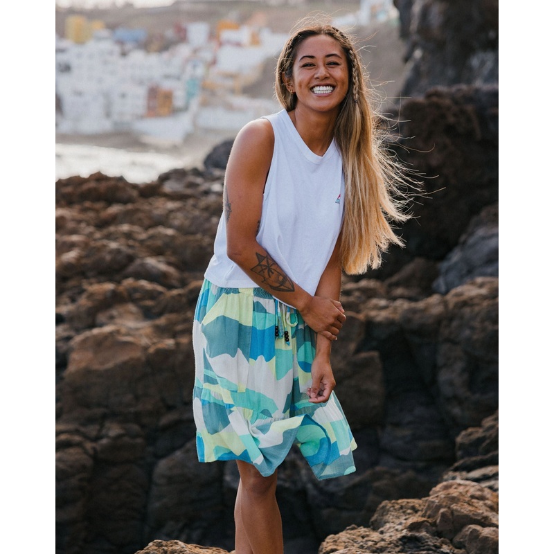 Dew EcoVero Woven Skirt – Vista Patchwork Aqua