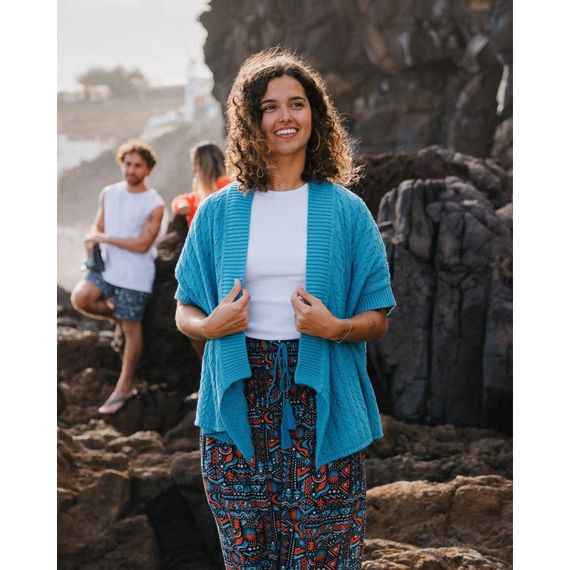 Homely Knitted Cardigan – Bluejay