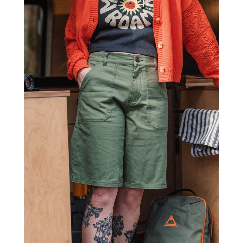 Lani Organic Twill Long Short – Wild Green