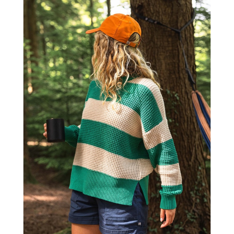 Reflection Stripey Jumper – Vintage White/Greenlake Stripe