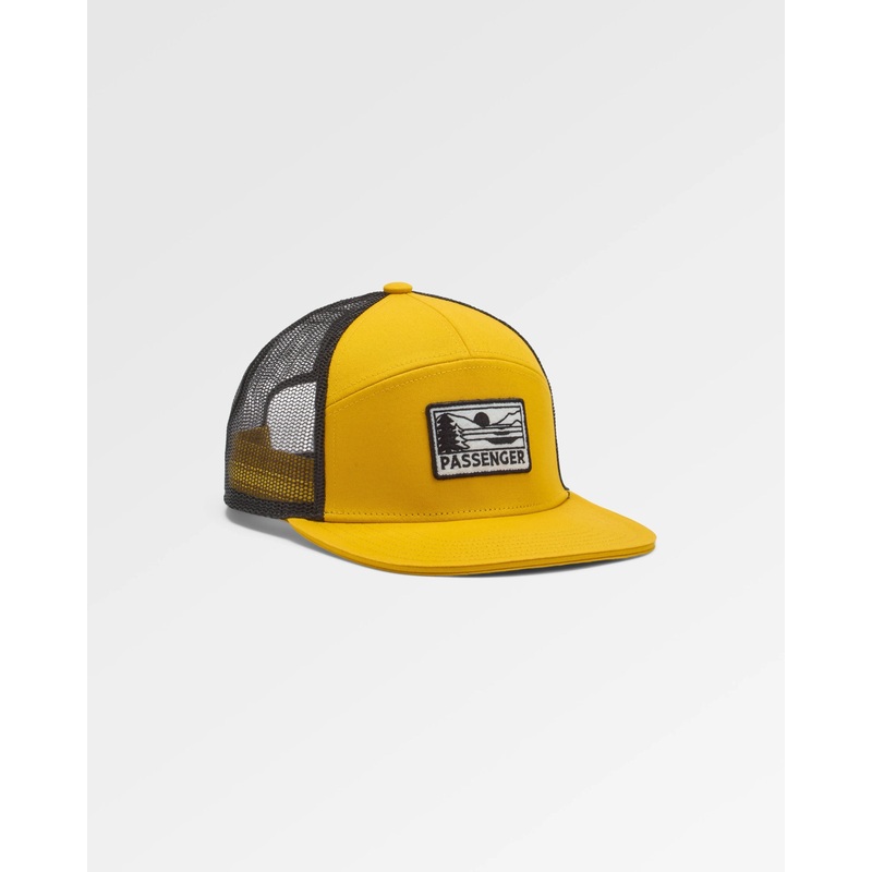 Roamer 7 Panel Organic Cotton Trucker Cap – Spruce Yellow