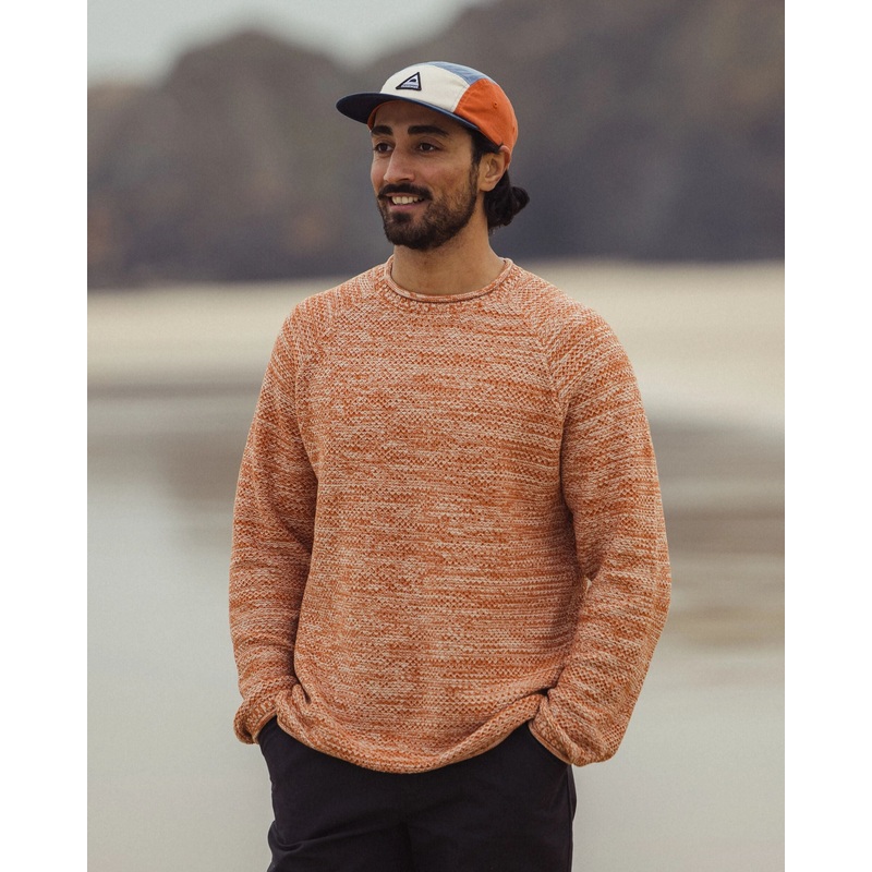 Shore Organic Cotton Knitted Jumper – Sunset Orange