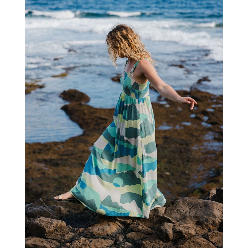 Soleis Woven Maxi Dress – Vista Patchwork Aqua