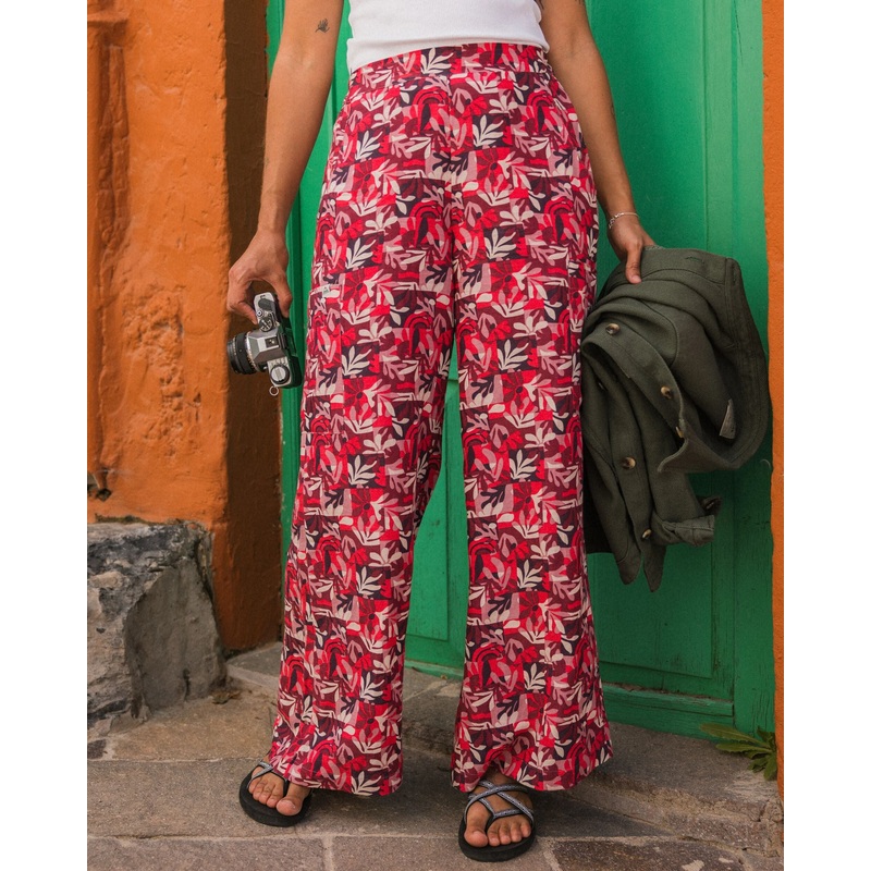 Someday Linen Trouser – Mountain Foliage Cranberry