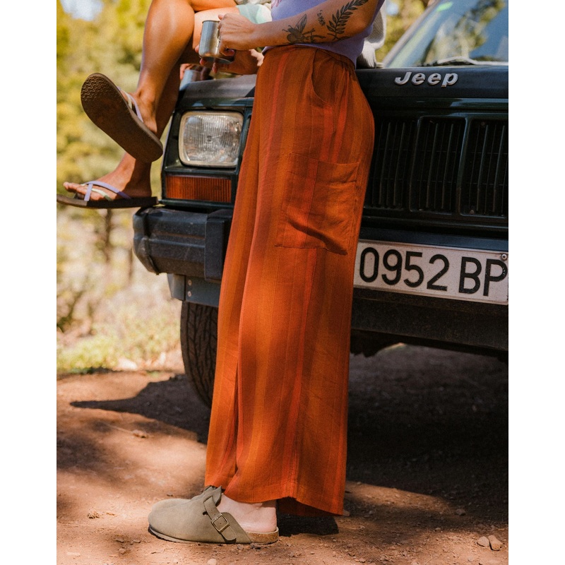 Someday Woven Trouser – Ember Orange Stripe