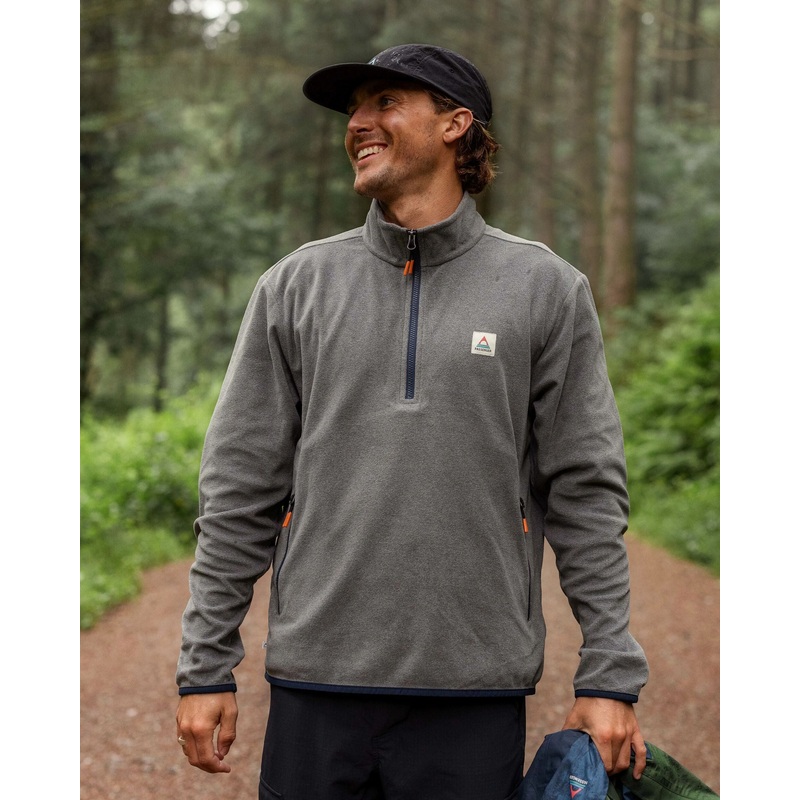 Switchback Recycled Micro Polartec Fleece – Grey Marl 2