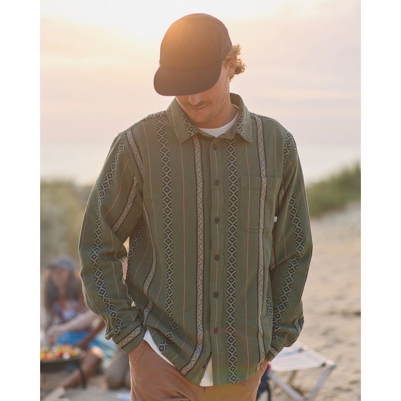 Voyage Jacquard Shirt – Wild Green Stripe