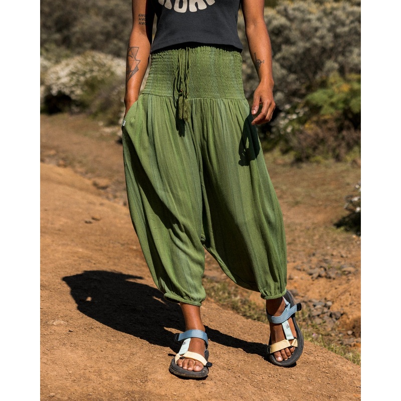 Daylily Loose Trouser – Stem Green Stripe