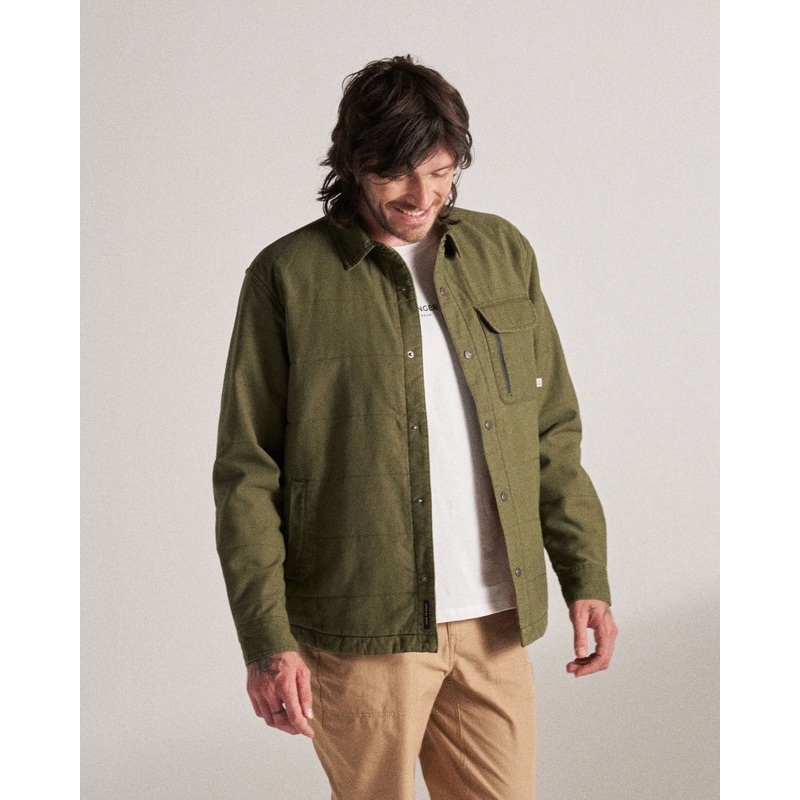 Taranaki Canvas Quilted Overshirt – Khaki