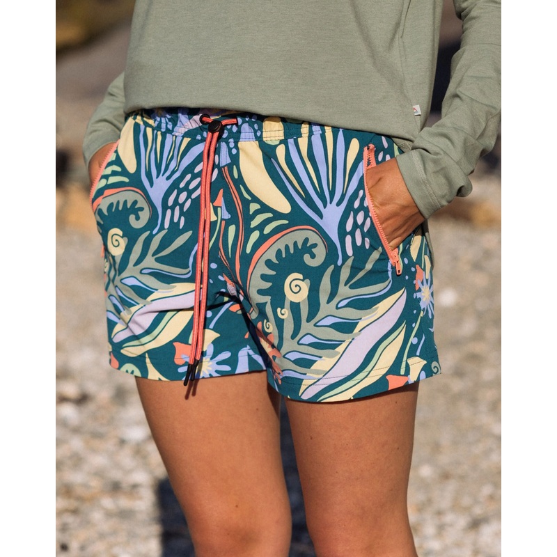 Way Out NetPlus All Purpose Short – Abstract Seaweed Tidal Blue