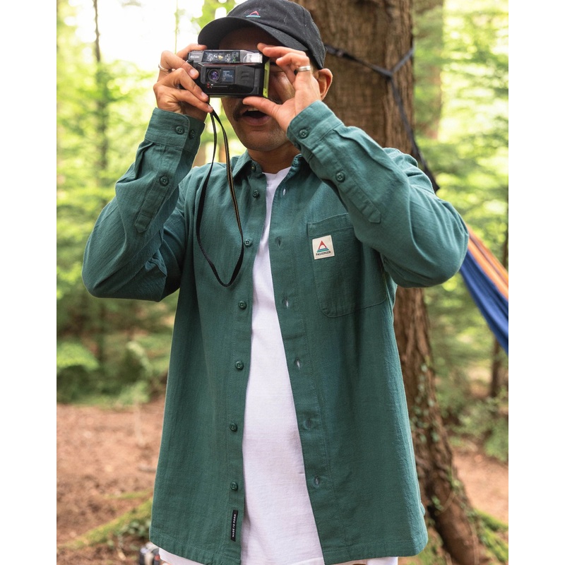 Arica Textured Organic Cotton Shirt – Deep Ocean