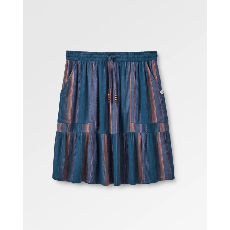 Dew EcoVero Woven Skirt – Dark Denim Multi Stripe