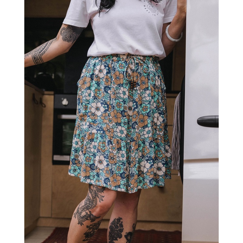 Dew EcoVero Woven Skirt – Vintage Floral Aqua