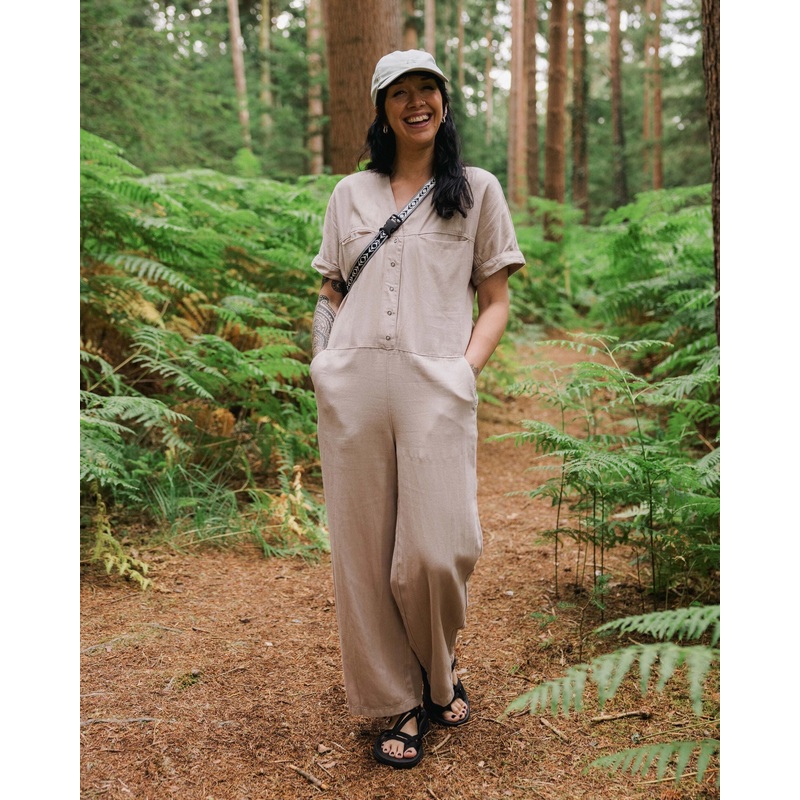 Esen Short Sleeve Jumpsuit – Simply Taupe