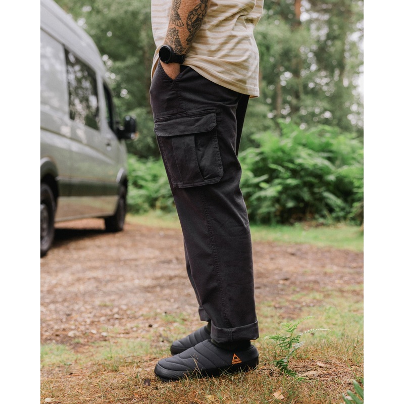 Lakeside Cargo Cotton Trouser – Faded Black