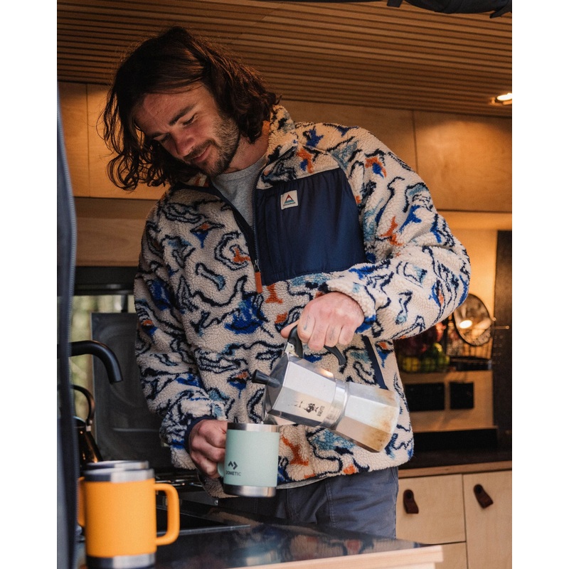 Offroad Recycled Sherpa 1/2 Zip Fleece – Abstract Strata Multi