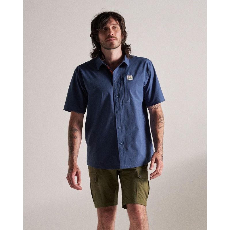 Traveller Short Sleeve Stretch Shirt – Dark Denim