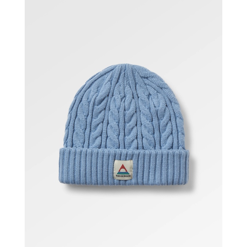 Fireside Recycled Cable Knit Beanie – Faded Denim
