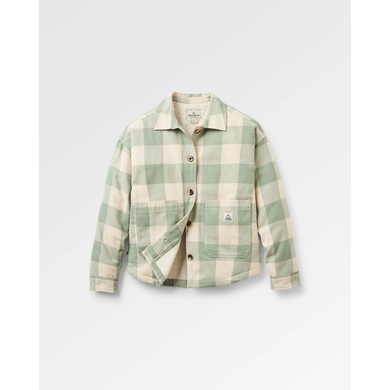 Flint Organic Cotton Overshirt – Pistachio Buffalo Check