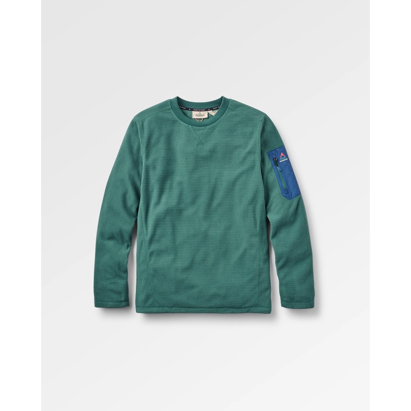 Forestscape Recycled Grid Fleece Crew – Deep Ocean