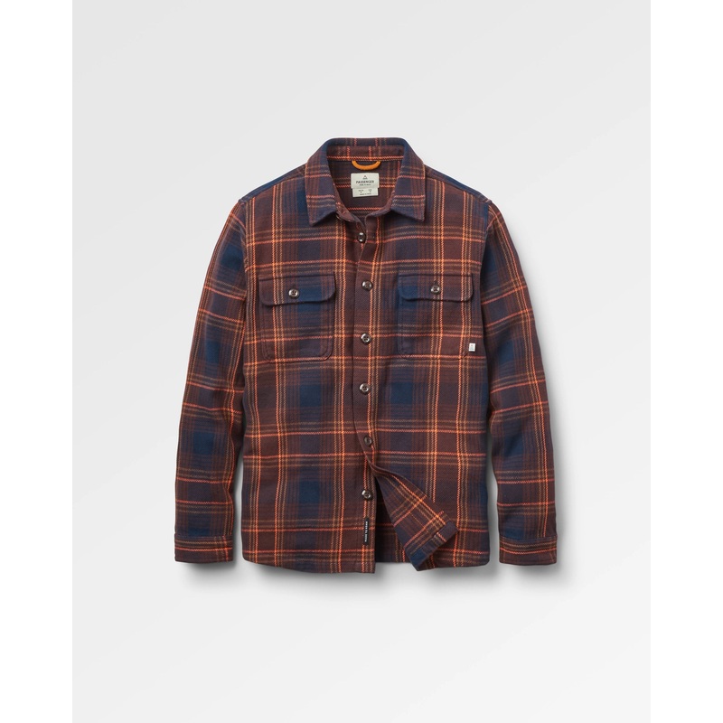 Island Twill Shirt – Rich Navy/Espresso Check