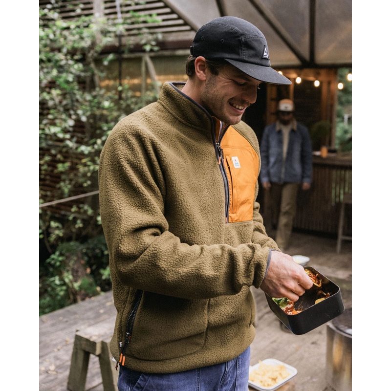 Offgrid 1/2 Zip Recycled Sherpa Fleece – Dark Olive