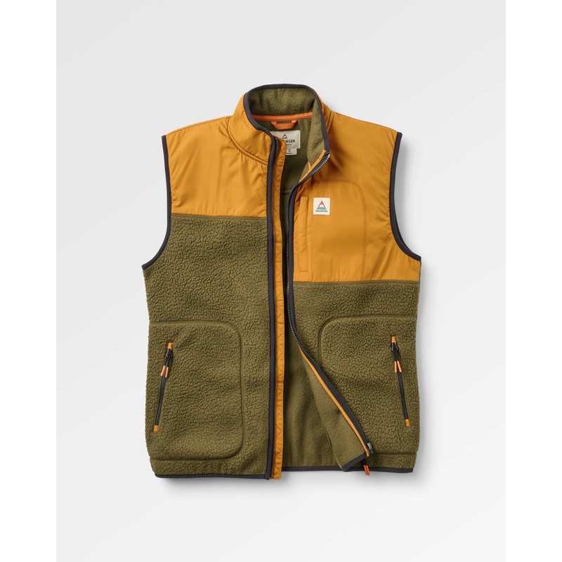 Offgrid Recycled Sherpa Fleece Vest – Dark Olive