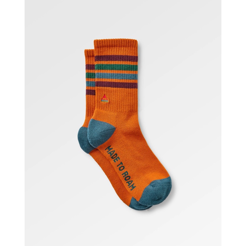 Organic Midweight Crew Socks – Retro Orange