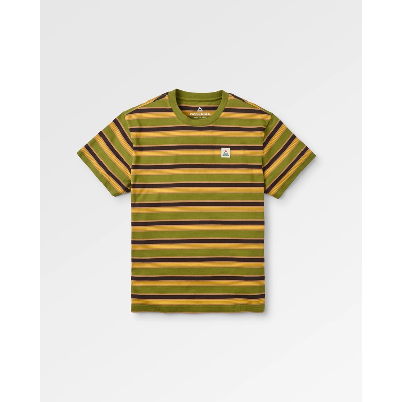 Retro Relaxed Fit T-Shirt – Khaki Multi Stripe