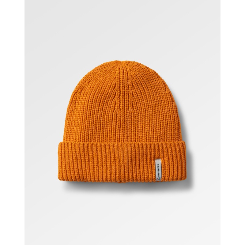 Compass Recycled Beanie – Sunrise Orange