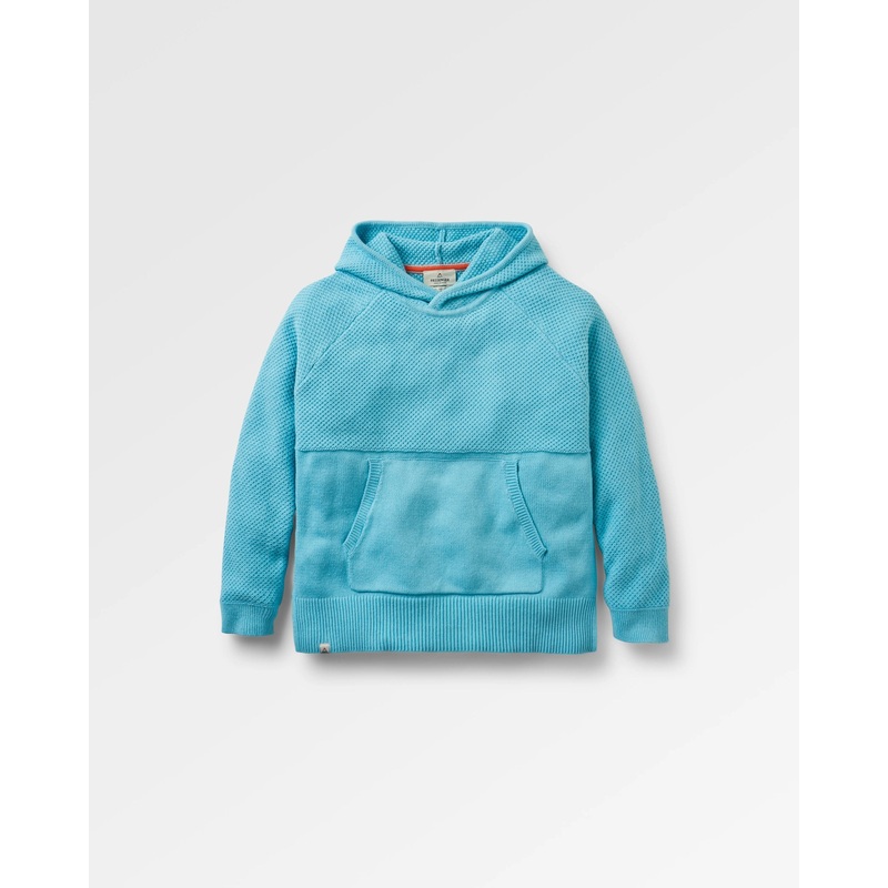 Cove Organic Cotton Knitted Hoodie – Retro Blue