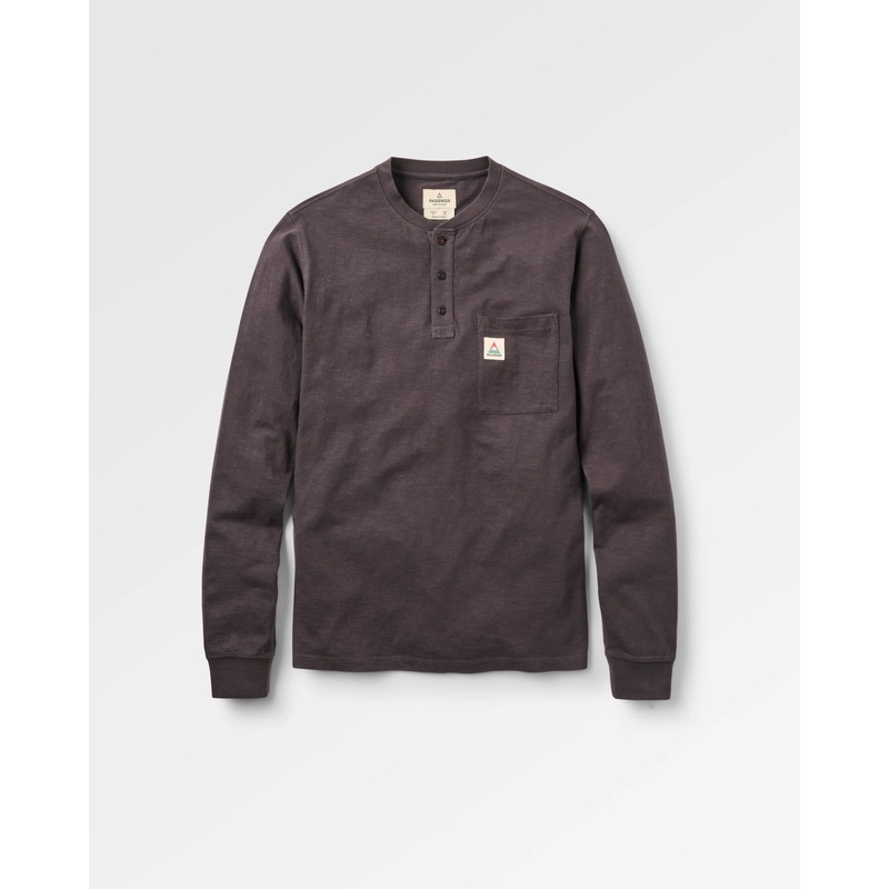 Headland LS Slub Henley – Faded Black