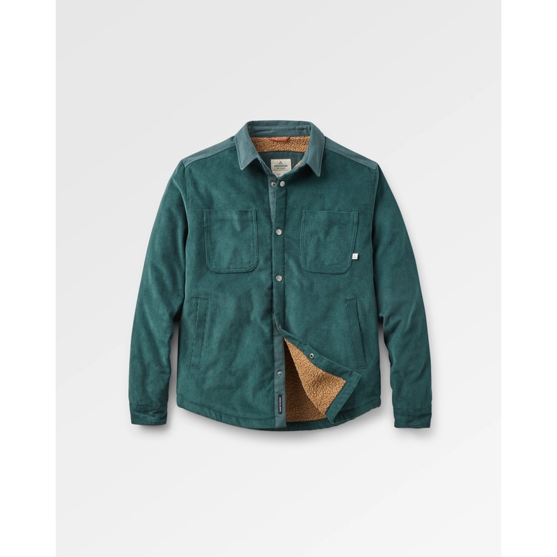 Kodiak Sherpa Lined Cord Overshirt – Dark Fern