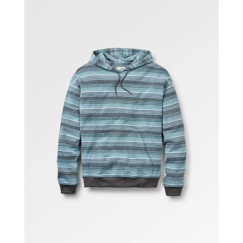 Lagoon Loopback Relaxed Fit Hoodie – Multi Blue Stripe