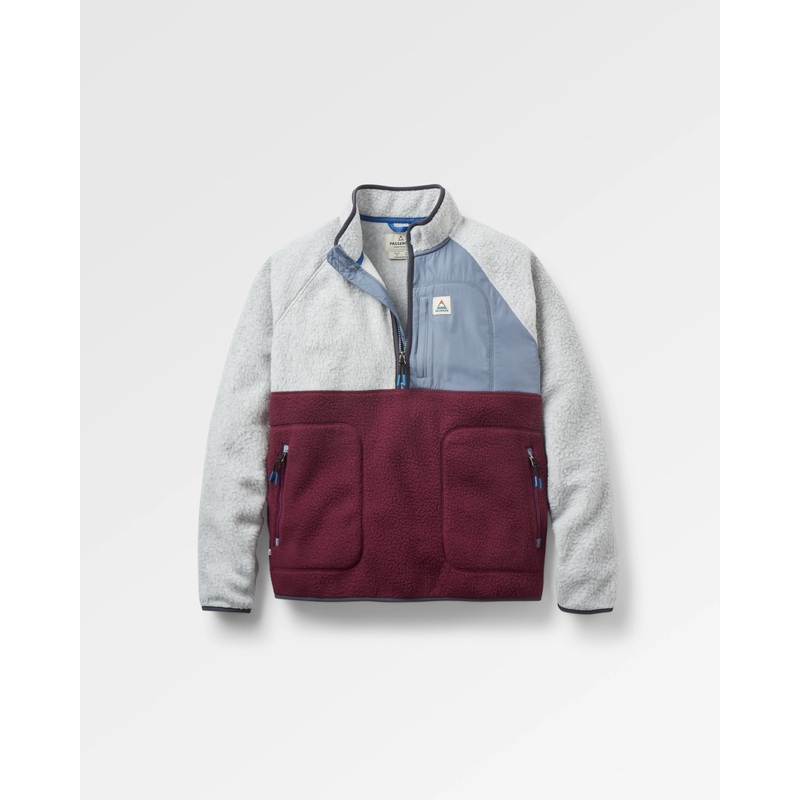 Offgrid 1/2 Zip Recycled Sherpa Fleece – Grey Marl/Fig