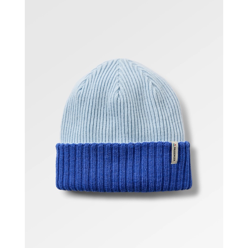 Outlook Reversible Recycled Beanie – Ice Blue / Electric Blue