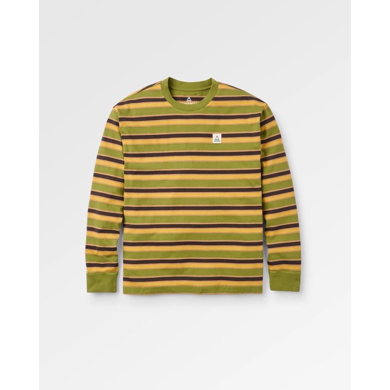 Retro Relaxed Fit LS T-Shirt – Khaki Multi Stripe